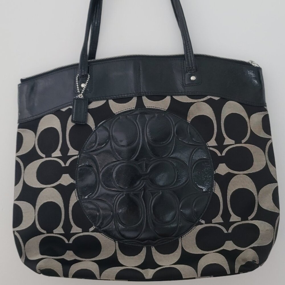 Coach Signature Laura Tote Black Circle